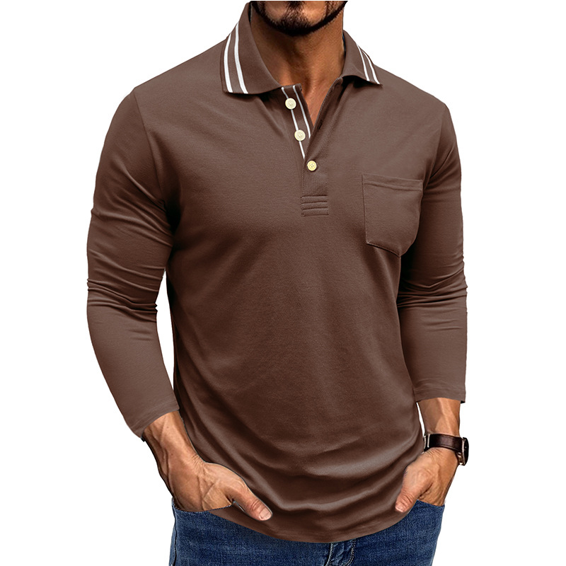 Men’s Cotton Long Sleeve Polo Shirt