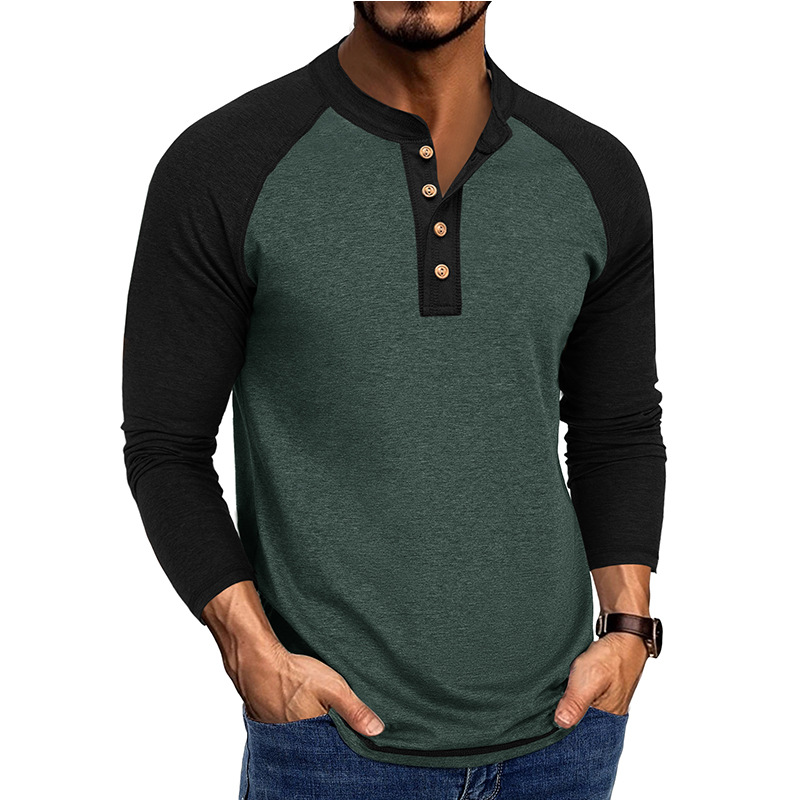 Men’s Raglan Henley Long Sleeve Shirt