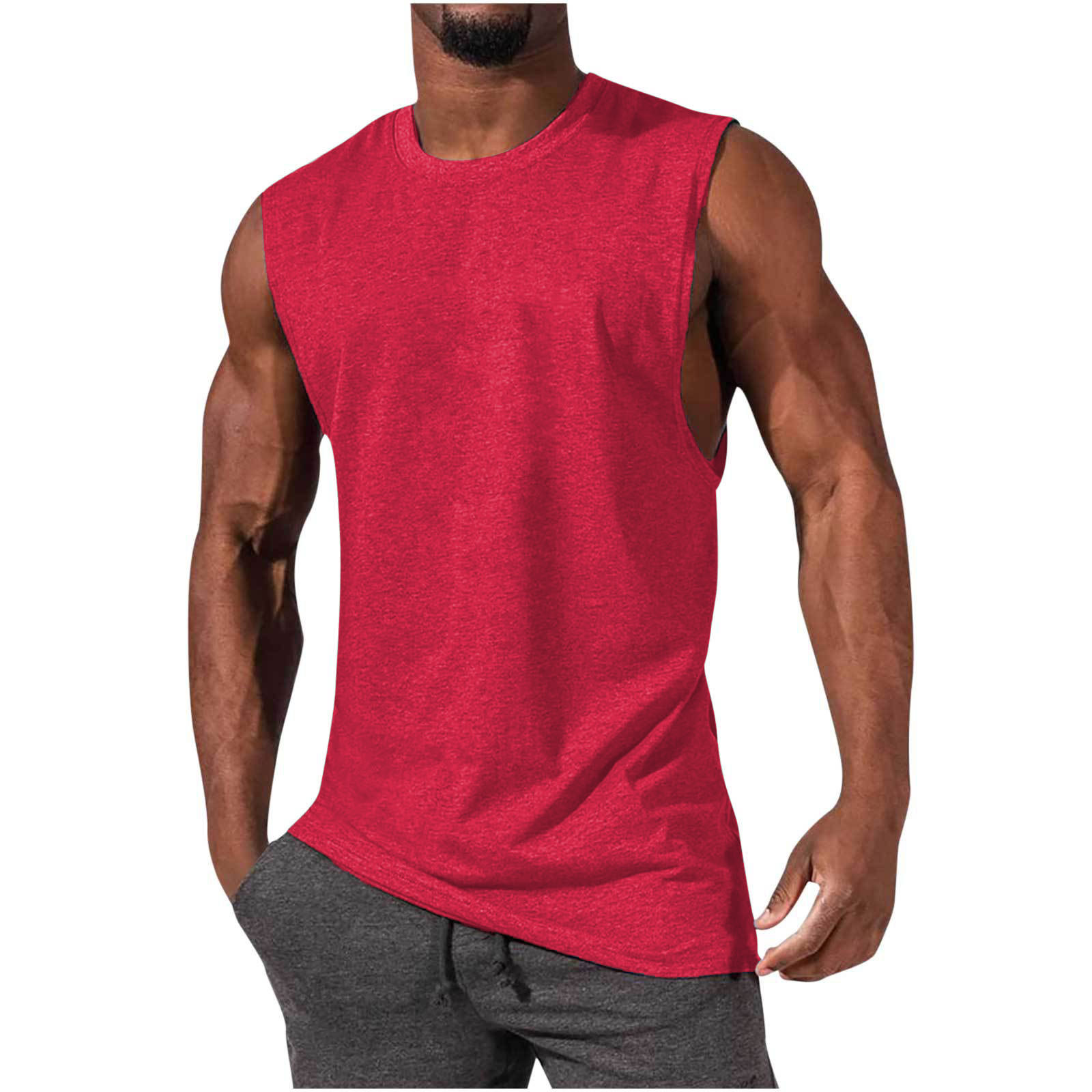 Men's Muscle Fit Leisure Walker Solid Color T-Shirt