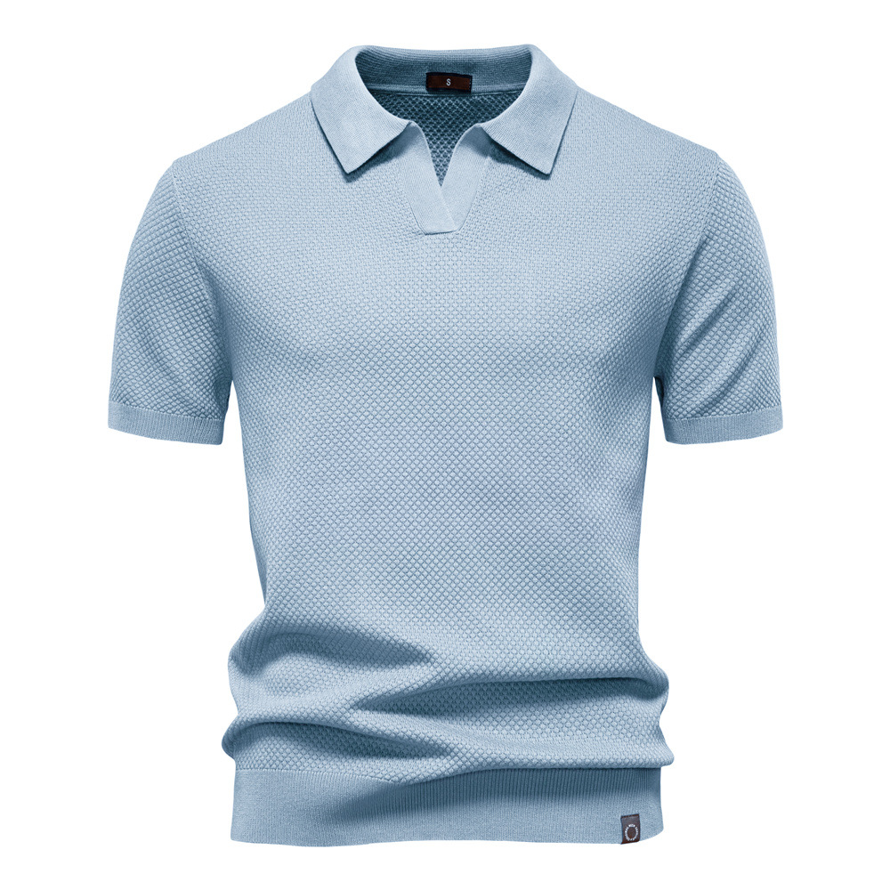 Men's Textured Knit Polo Shirt