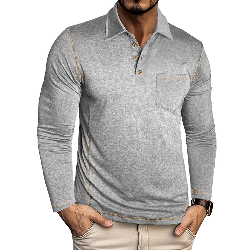 Men’s Retro Long Sleeve Polo Shirt