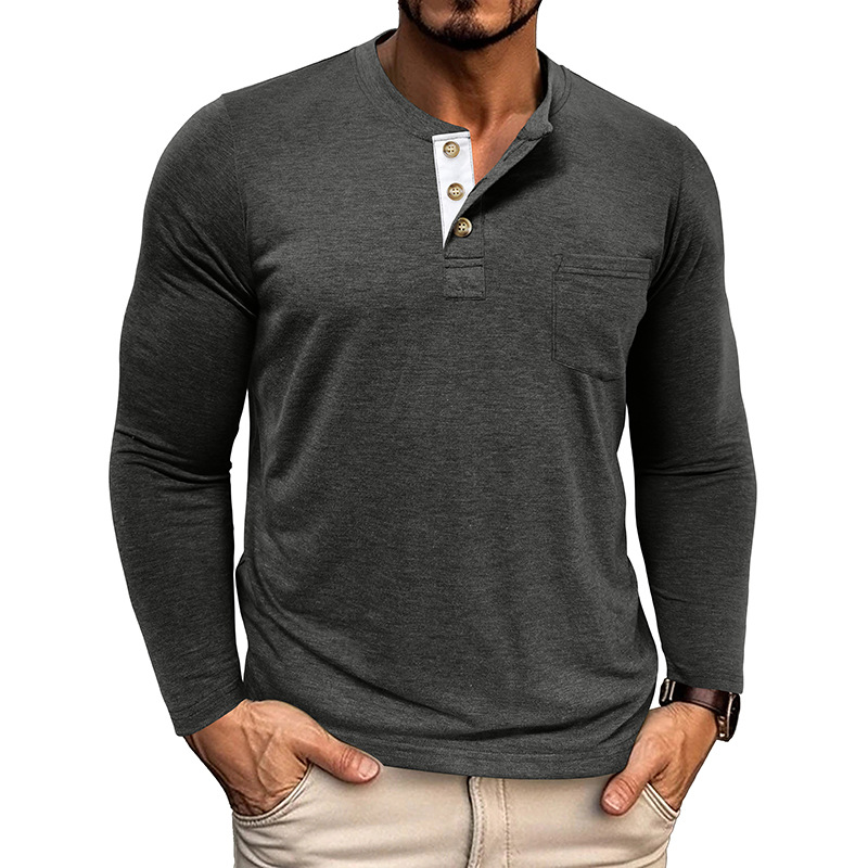 Men’s Casual Long Sleeve Henley T-Shirts