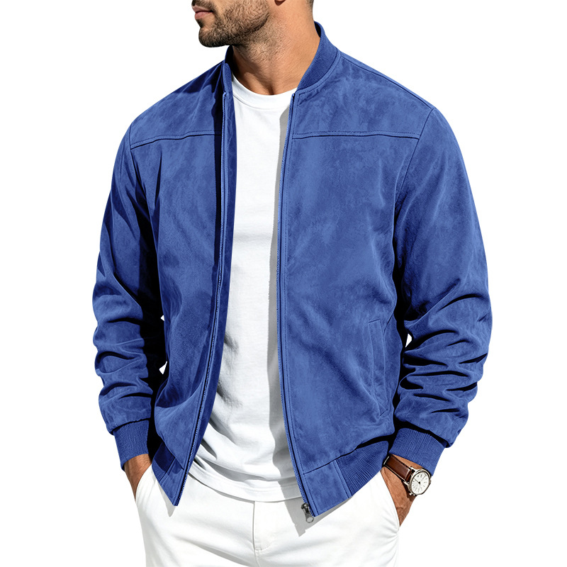 Men's Suede-Look Bomber Jacket