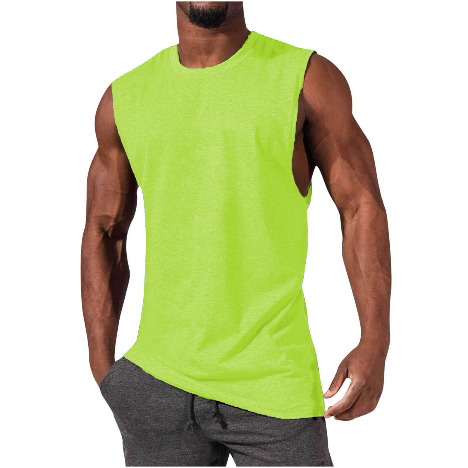 Men's Muscle Fit Leisure Walker Solid Color T-Shirt