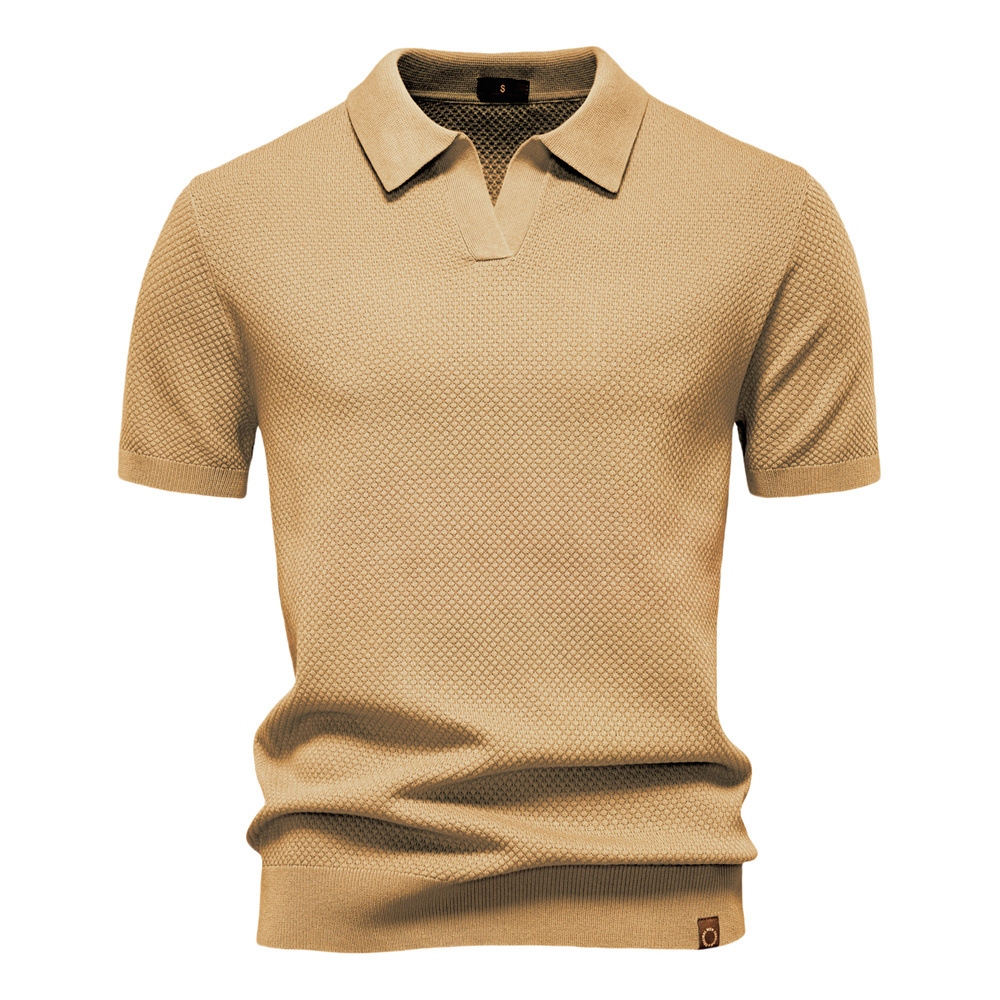 Men's Textured Knit Polo Shirt