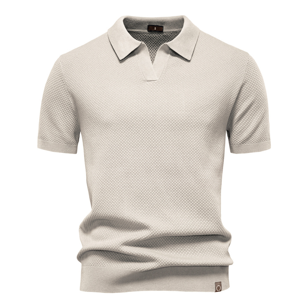 Men's Textured Knit Polo Shirt