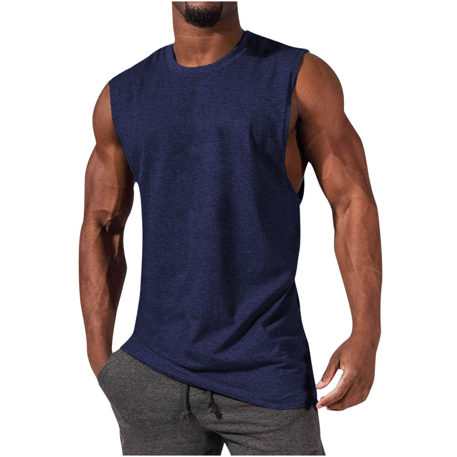 Men's Muscle Fit Leisure Walker Solid Color T-Shirt