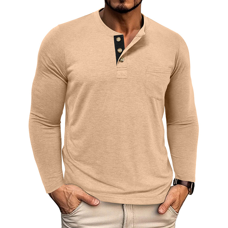Men’s Casual Long Sleeve Henley T-Shirts