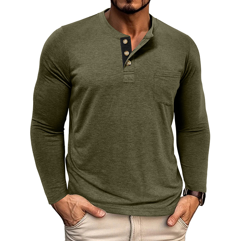 Men’s Casual Long Sleeve Henley T-Shirts