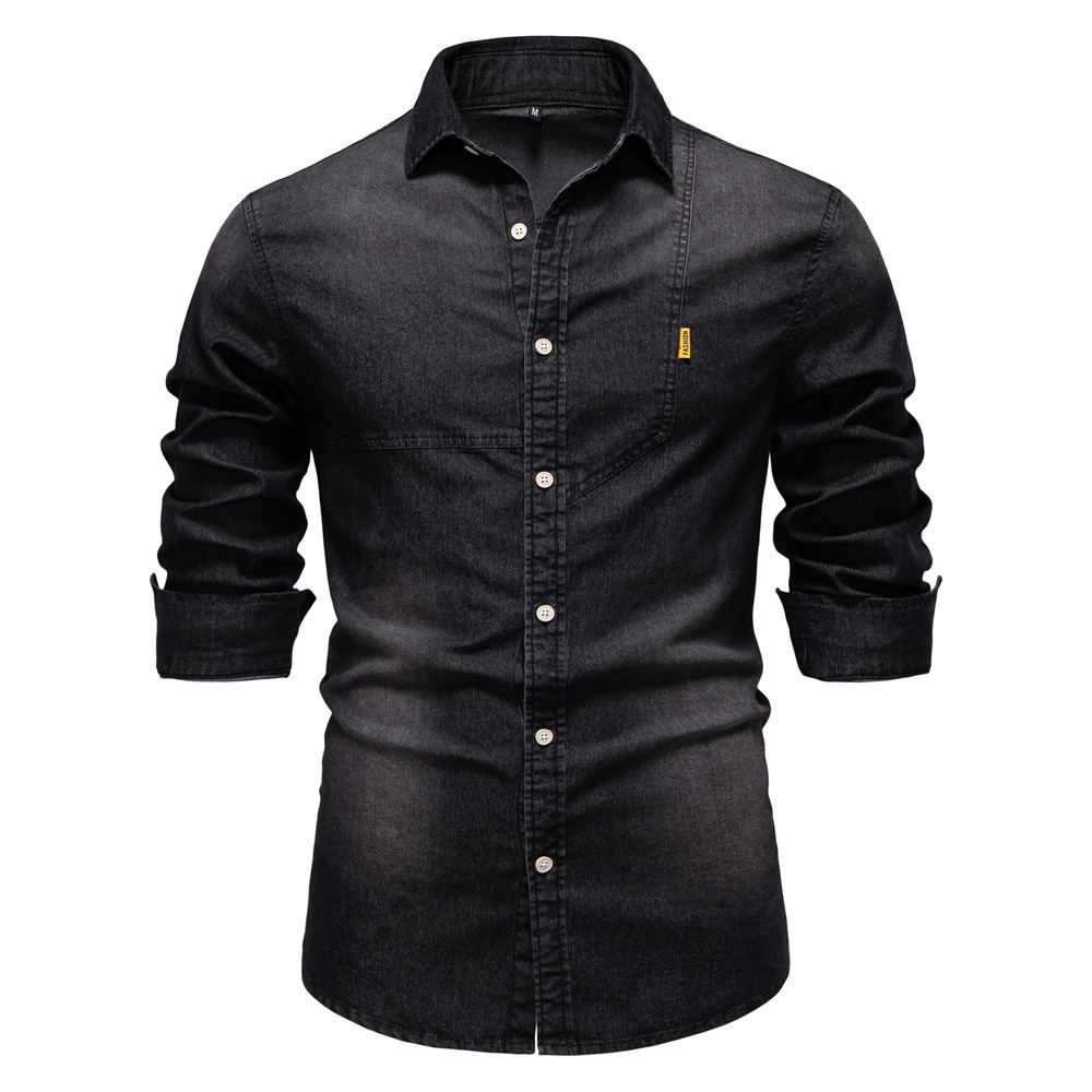 Men's Slim Fit Long Sleeve Denim Shirt