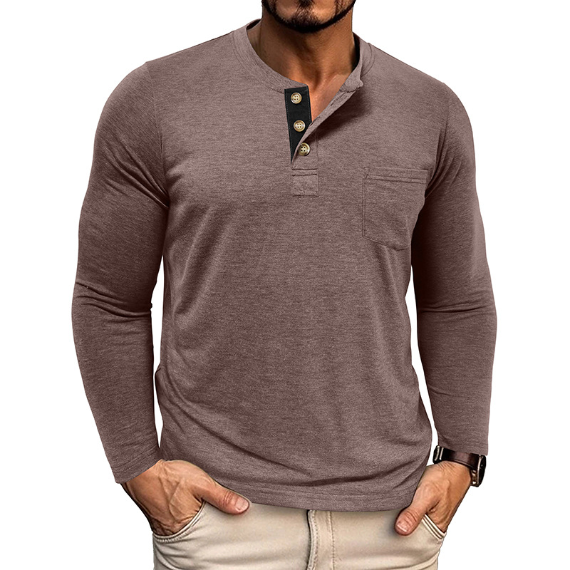 Men’s Casual Long Sleeve Henley T-Shirts