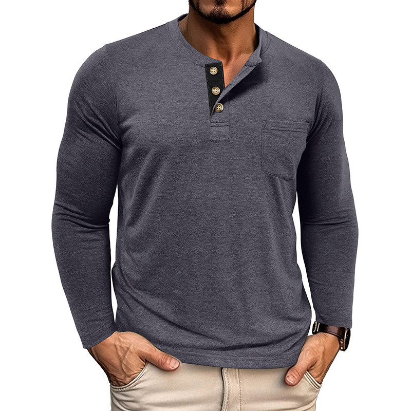 Men’s Casual Long Sleeve Henley T-Shirts