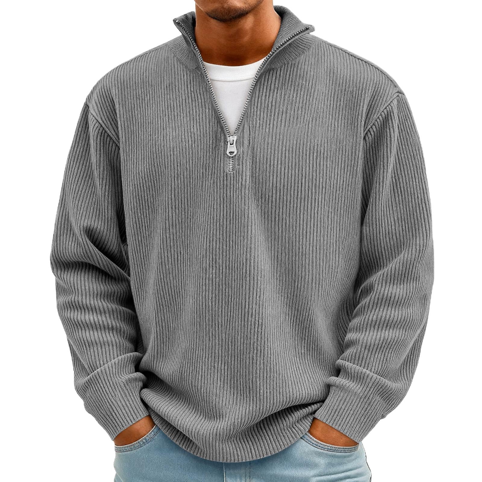 Men's Corduroy Quarter-Zip Pullover