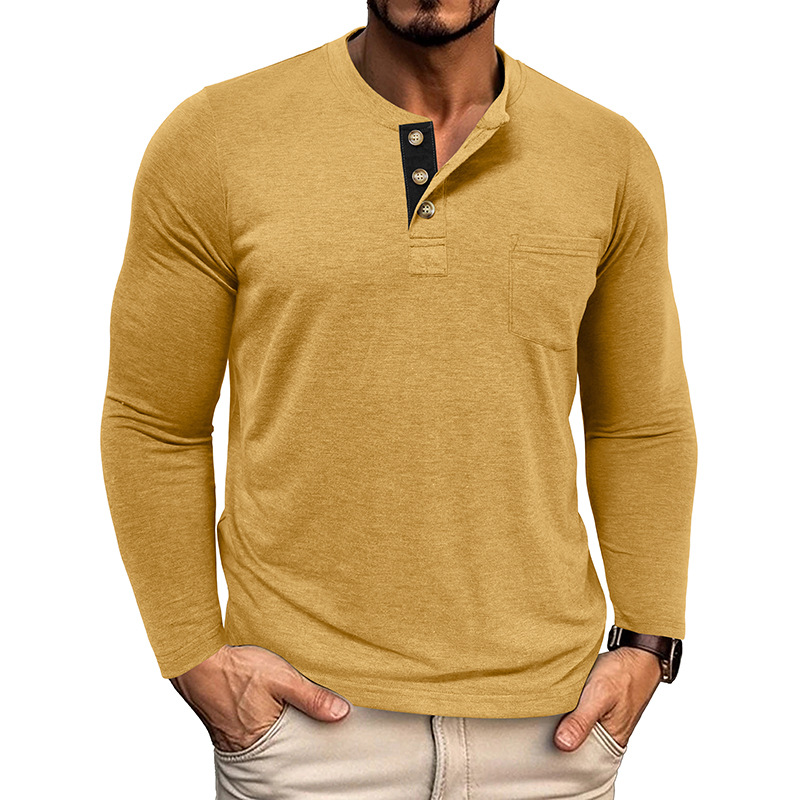 Men’s Casual Long Sleeve Henley T-Shirts