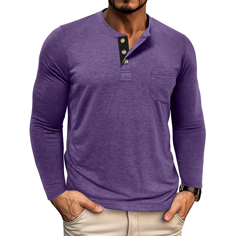 Men’s Casual Long Sleeve Henley T-Shirts