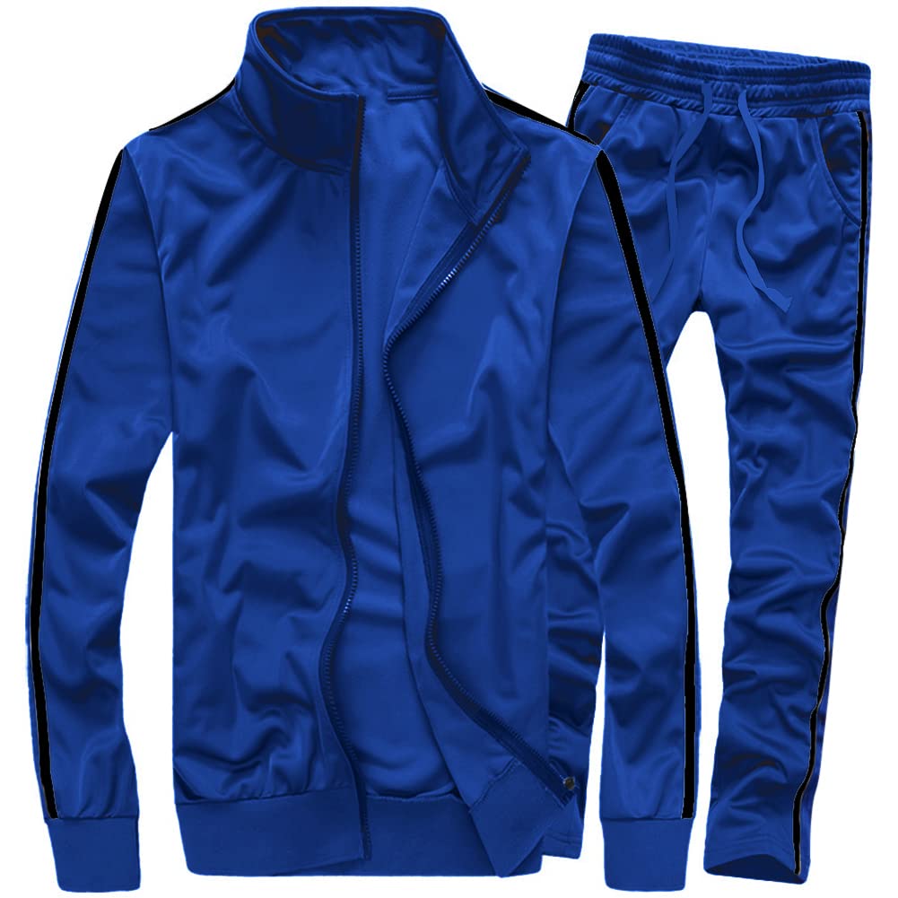 Men's Activewear Full Zip Warm Tracksuit Sports Set