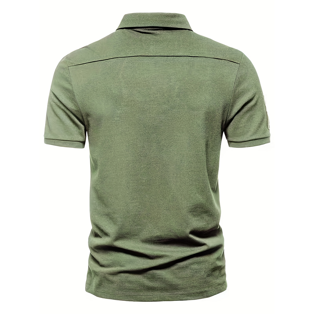 Men's Casual U.S. ARMY Print Short Sleeve Polo Shirt