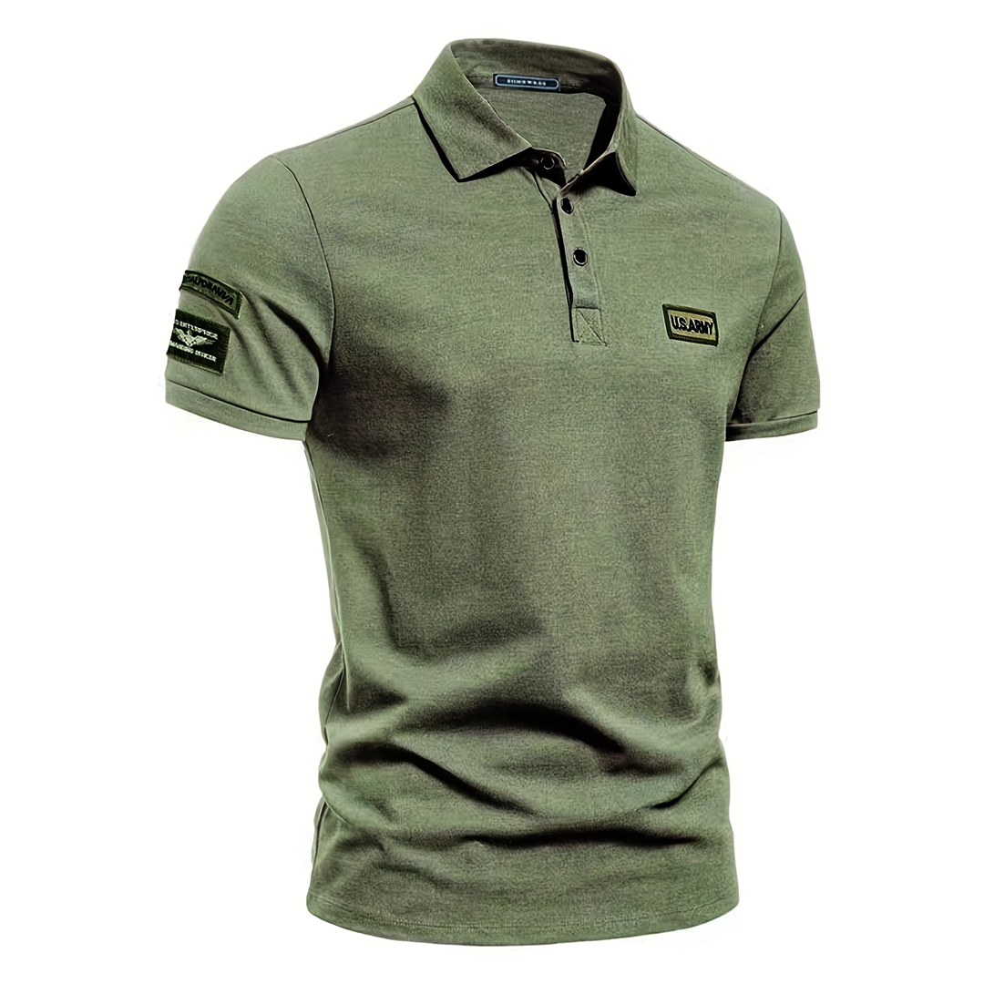 Men's Casual U.S. ARMY Print Short Sleeve Polo Shirt
