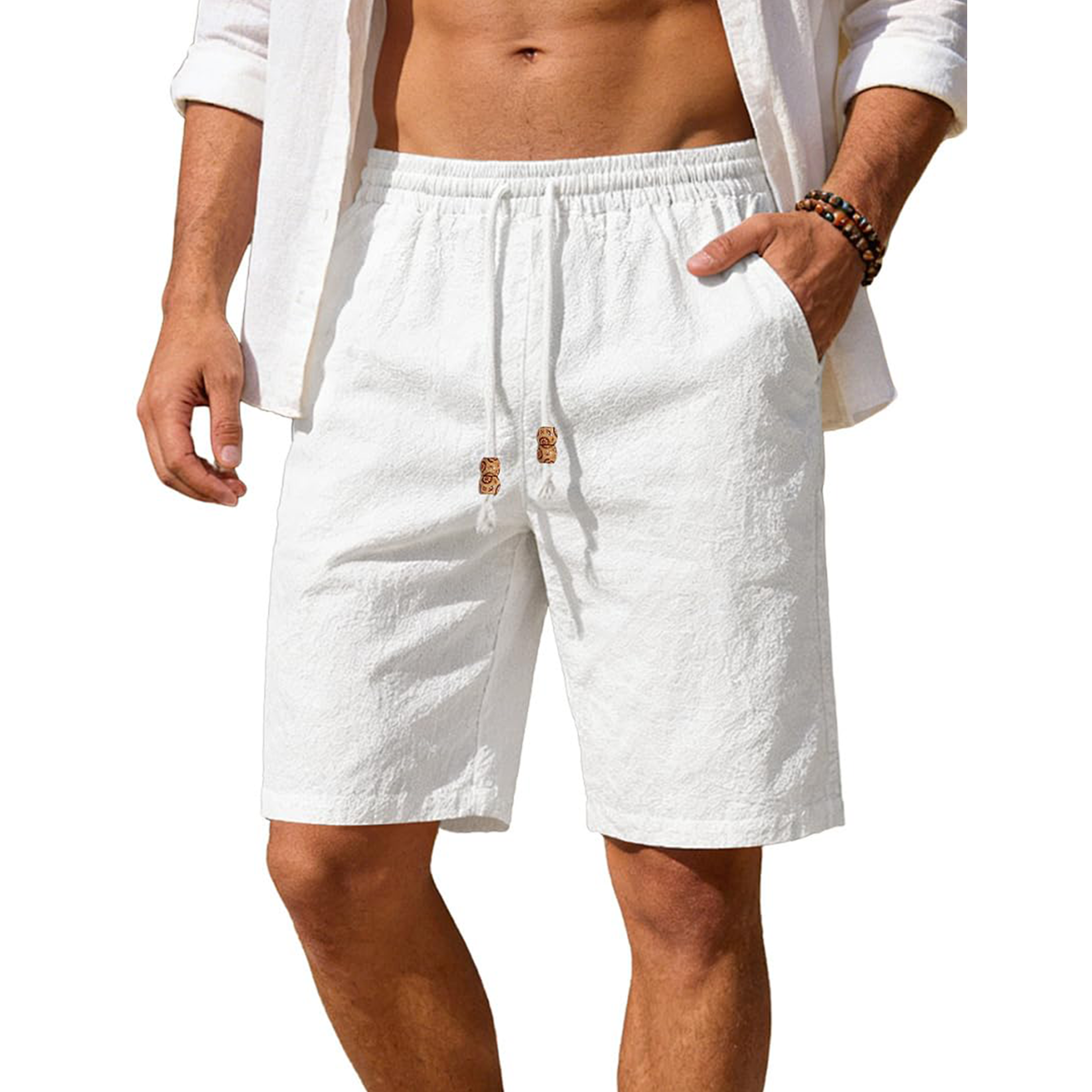 Men's Cotton Linen Casual Shorts