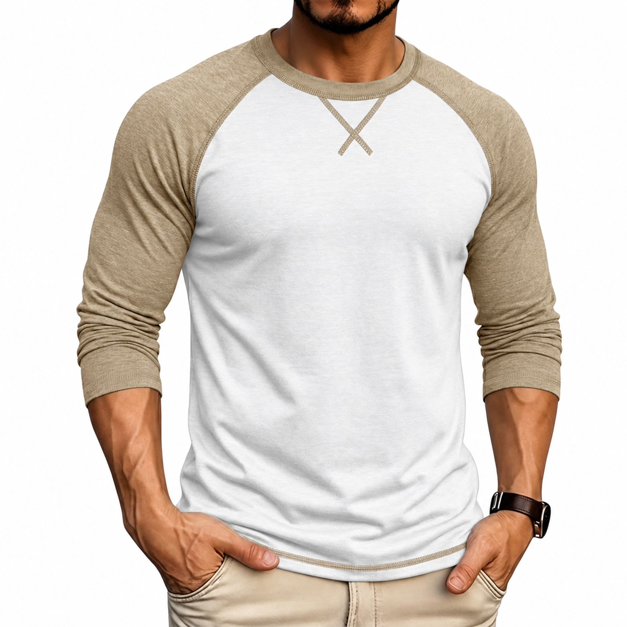 Men's Contrast Raglan Long Sleeve T-Shirt