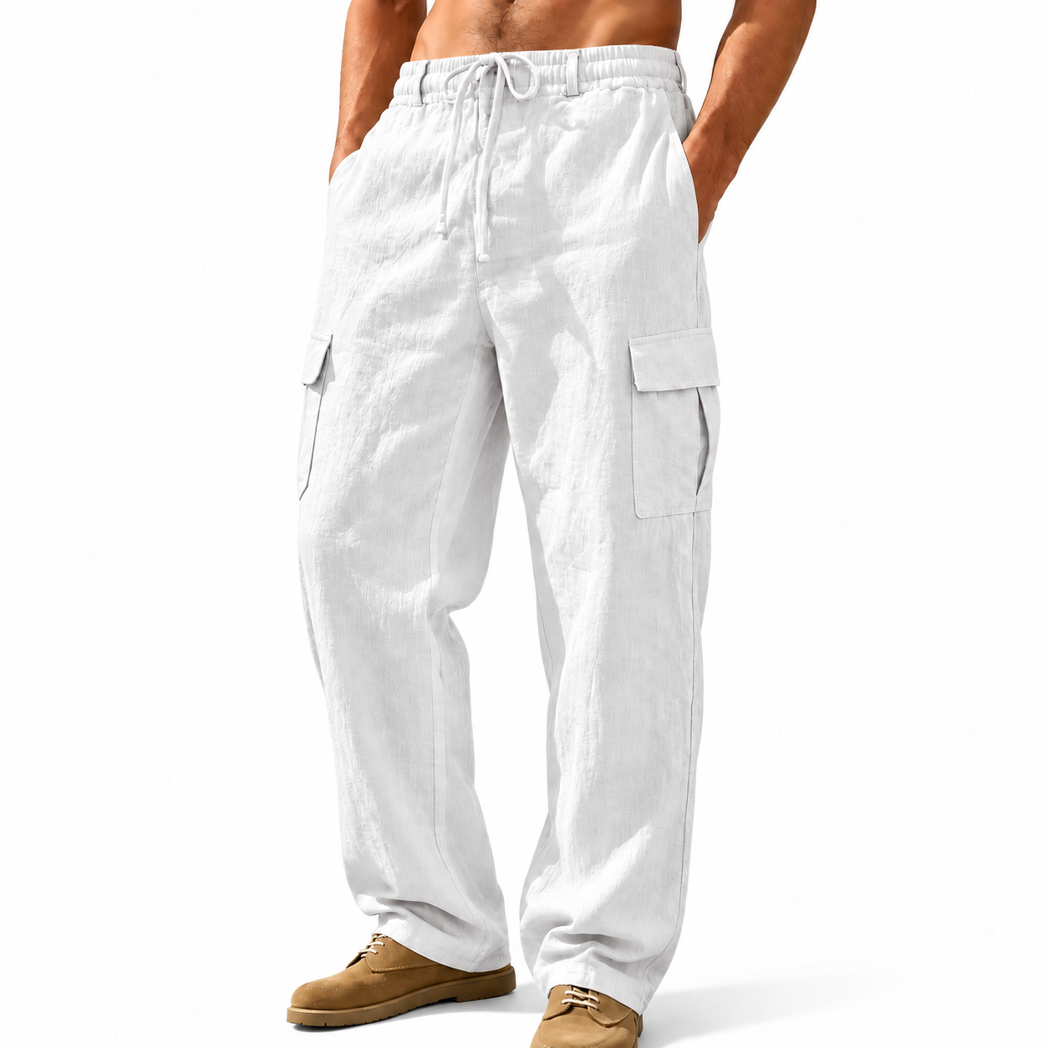 Men's Casual Linen Utility Pants