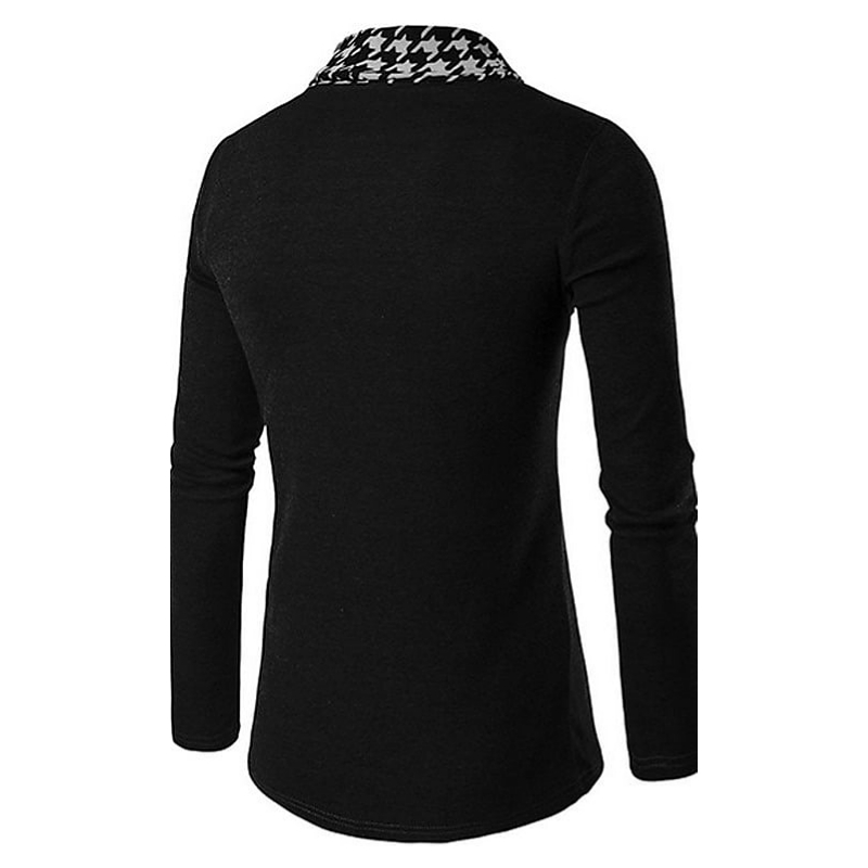 Men's Vintage Houndstooth Patchwork Cardigan