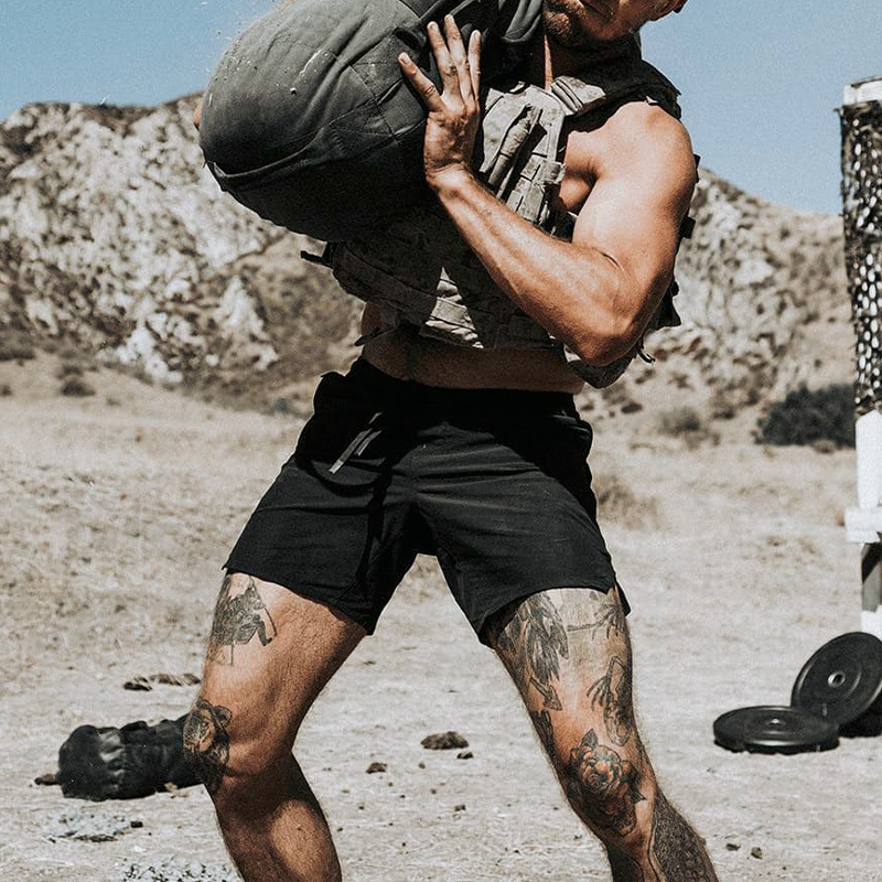 Men's 2 in 1 Quick Dry Gym Athletic Workout Shorts with Phone Pockets