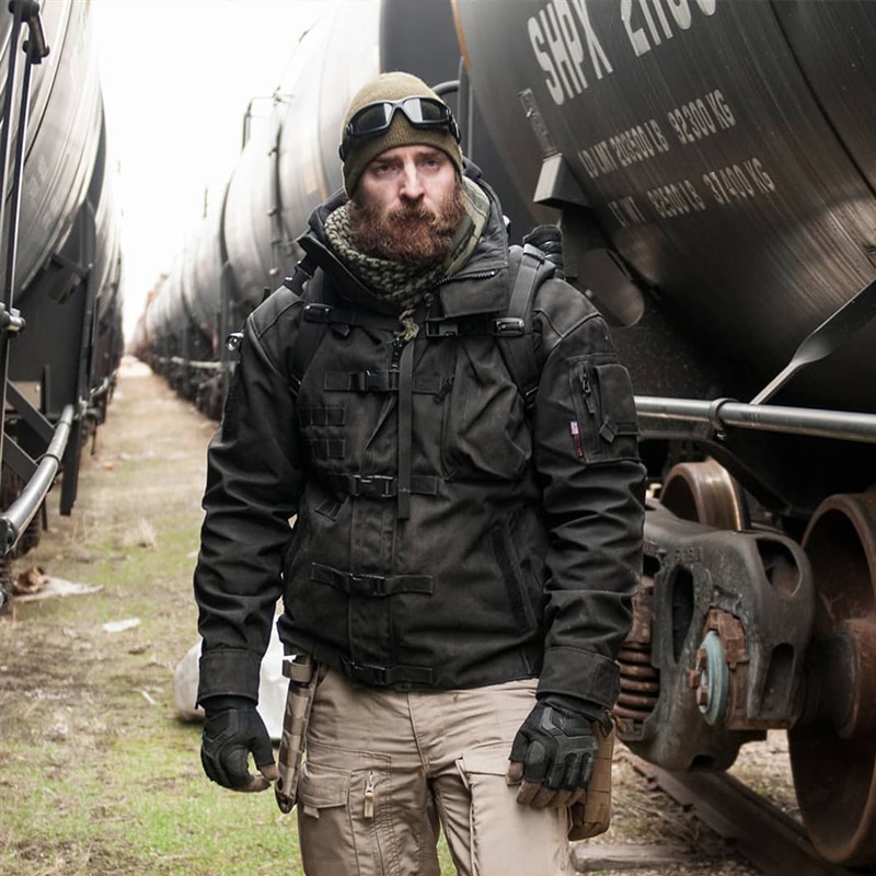 Men's Multi-pockets Thick Windproof Waterproof Motorcycle Military Tatical Jacket