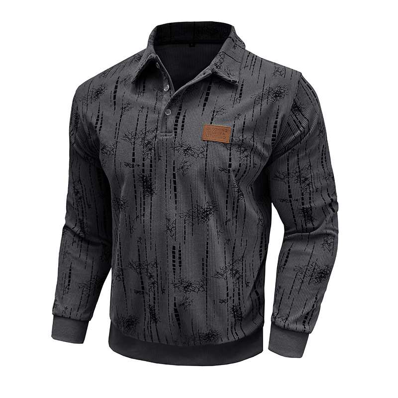 Men’s Textured Knit Polo Sweatshirt