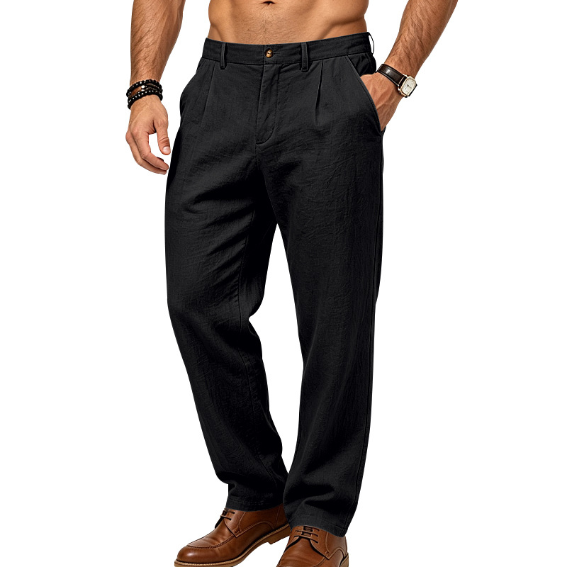 Men's Pleated Linen Trousers