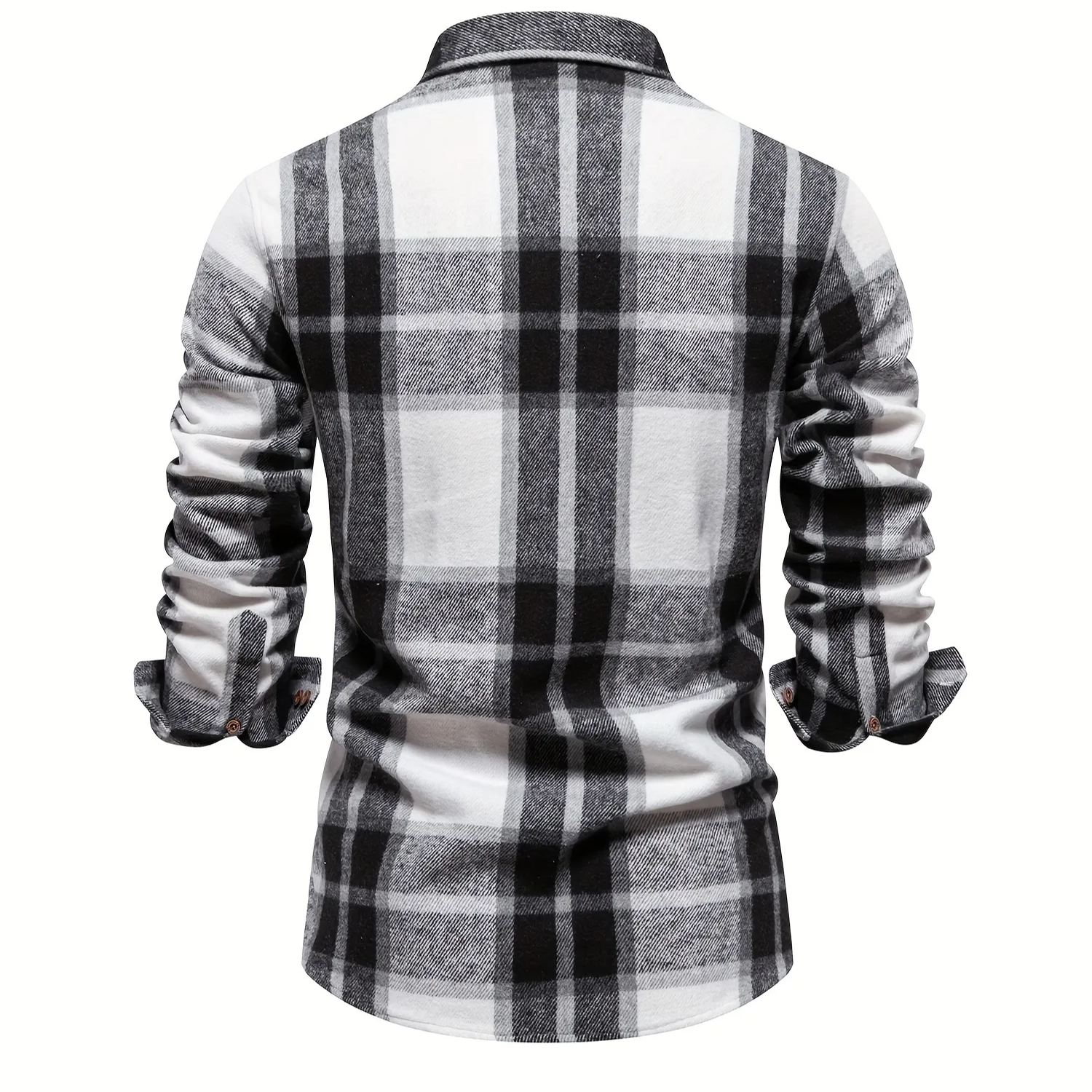 Men's Casual Stylish Plaid Long Sleeve Lapel Shirt