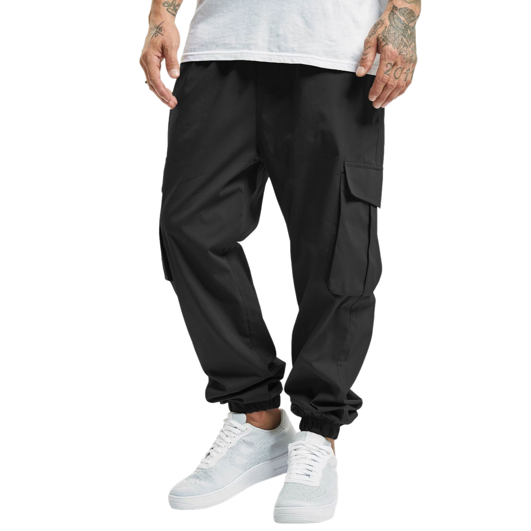 Men's Solid Color Drawstring Cargo Pants