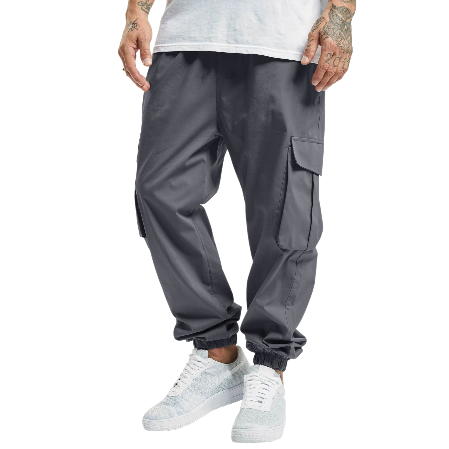 Men's Solid Color Drawstring Cargo Pants