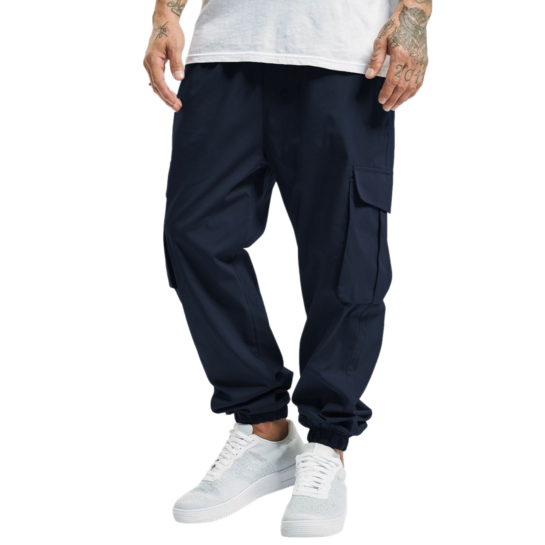 Men's Solid Color Drawstring Cargo Pants