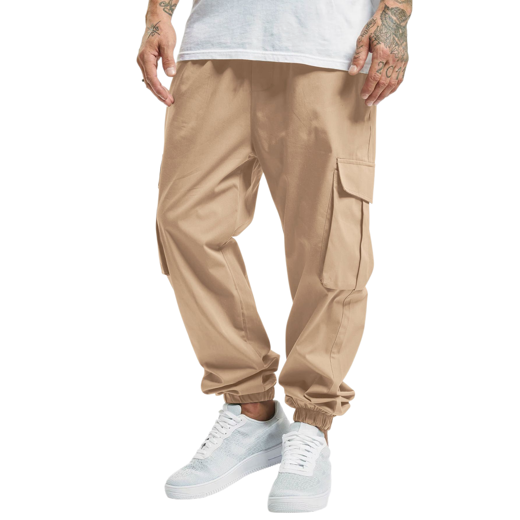 Men's Solid Color Drawstring Cargo Pants