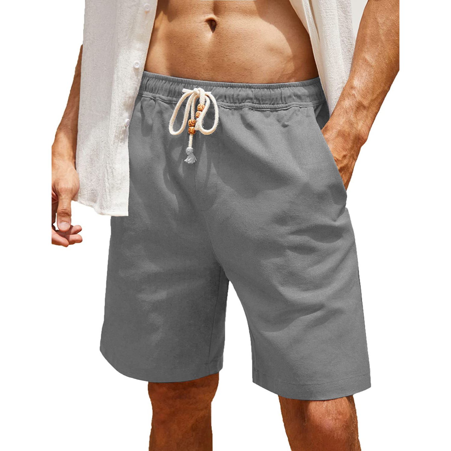 Men's Cotton Linen Drawstring Shorts