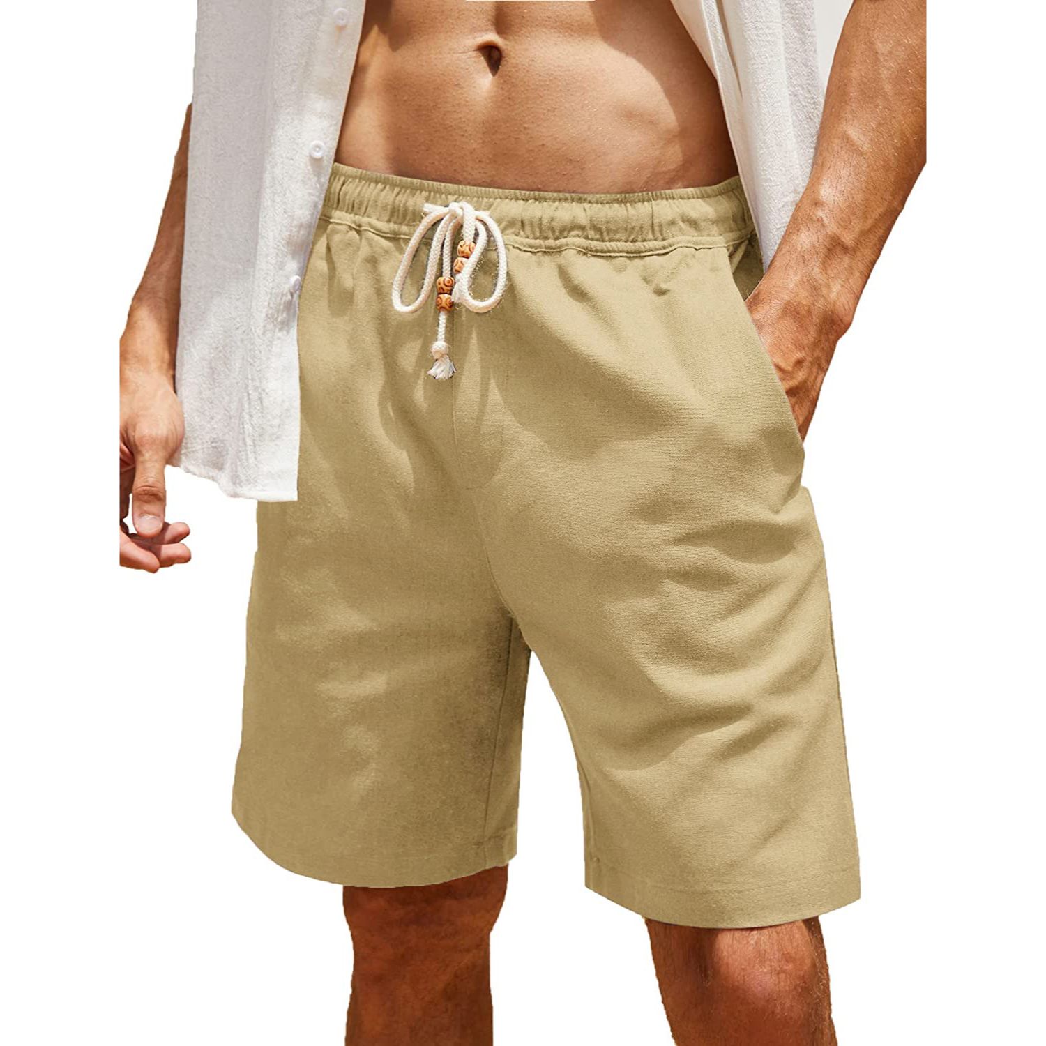 Men's Cotton Linen Drawstring Shorts