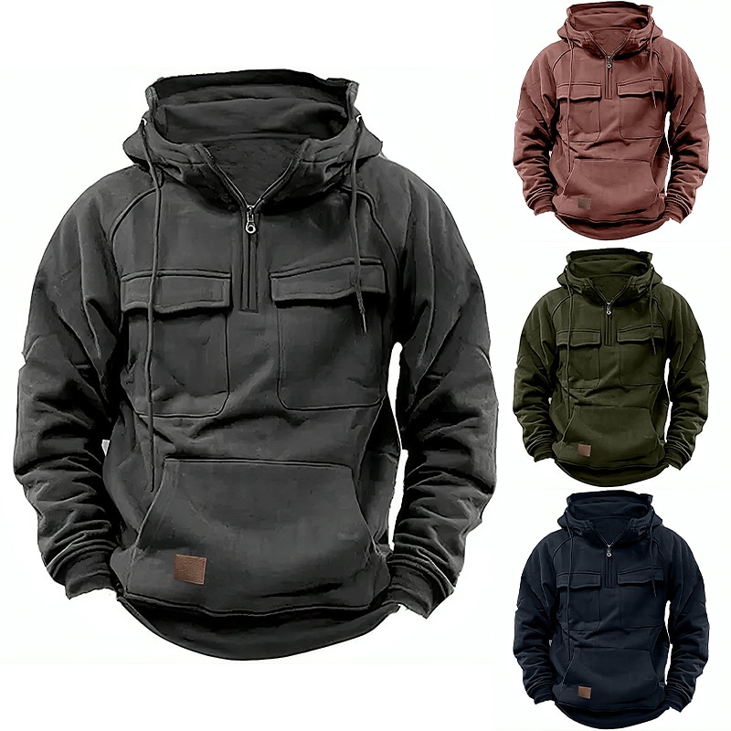 Men's Hoodie Quarter Zipp Hoodie Tactical Hoodie