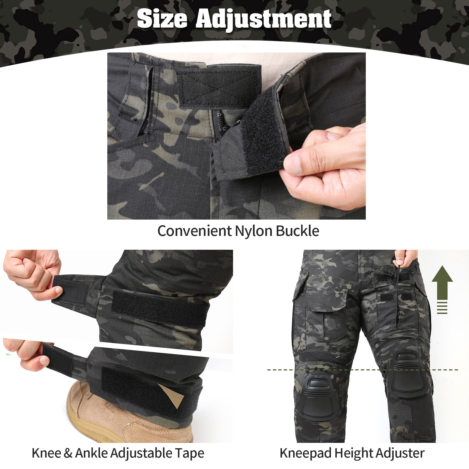 G3 Pro Combat Pants with Knee Pads Rip - Stop Tactical Pants Camouflage - TWS USA