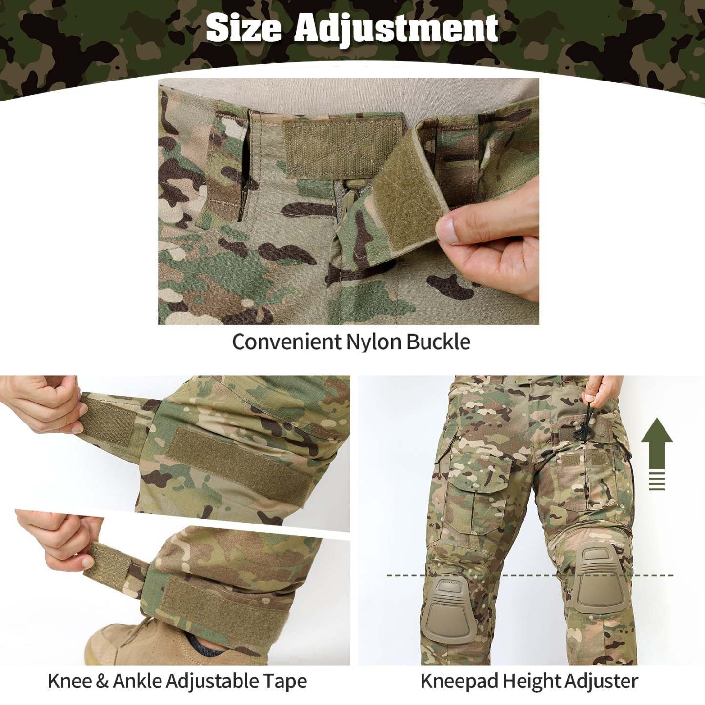 G3 Pro Combat Pants with Knee Pads Rip - Stop Tactical Pants Camouflage - TWS USA
