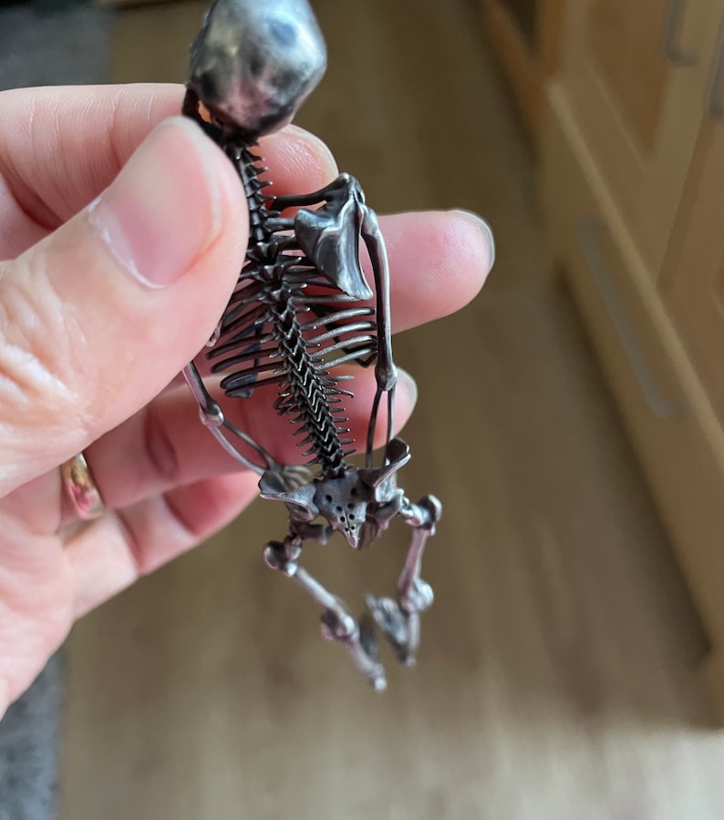 Skeleton Pendant Silver Large Medical Skeleton Brooch Handmade Customise Halloween Biker Horror Spooky Halloween Necklace Skull Pendant