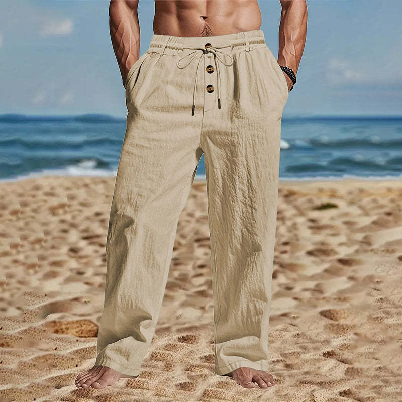 Men's Casual Straight-Leg Drawstring Pants