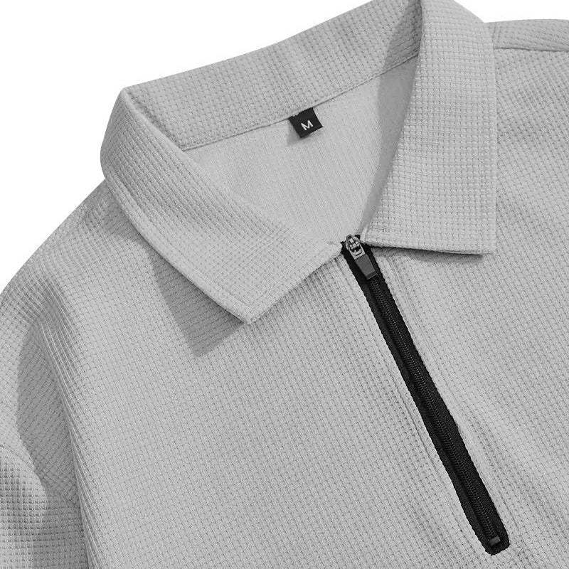 Men’s Waffle Knit Sweatshirt & Straight-Leg Pants Set