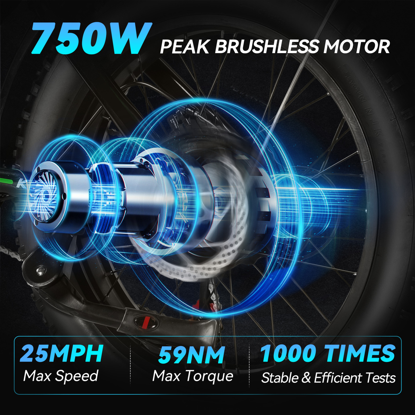 EBKAROCY Ebikes for Adults,750W Peak Motor, 65+ Miles Long Range,Full Suspension,7-Speed All-Terrain 20" Fat Tire Electric Motorcycle Dirt Bike,48V 15Ah Lithium Battery