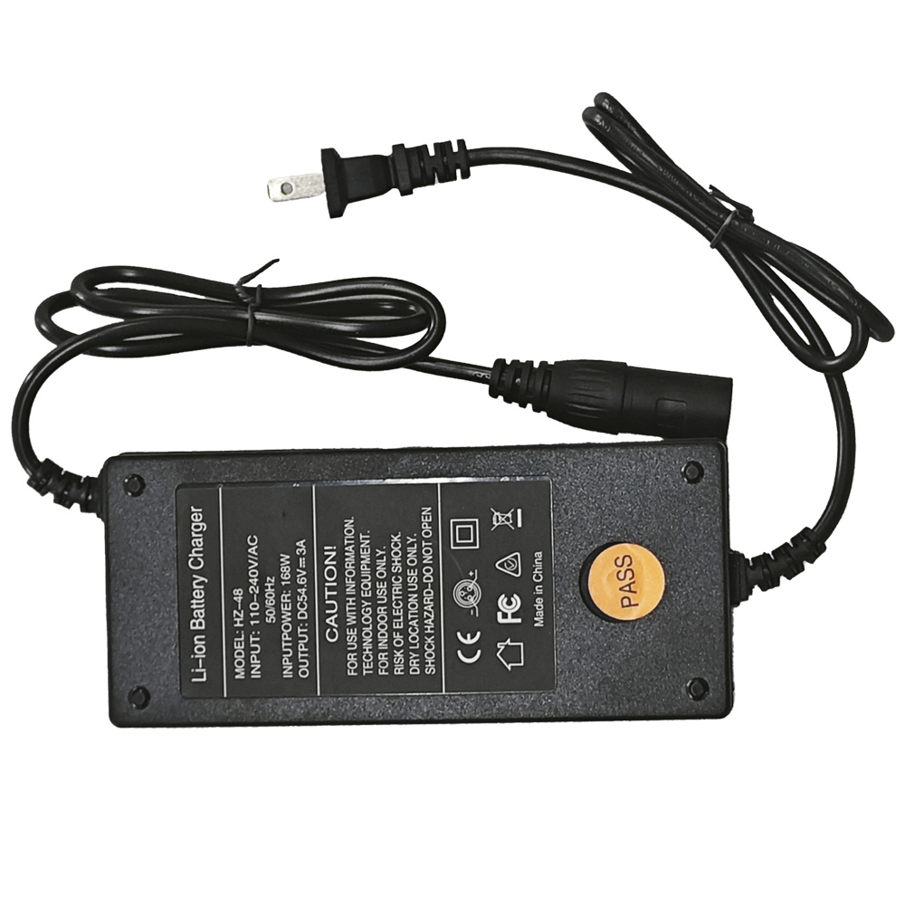 EBKAROCY 54.6V 3A Charger for 48v Lithium li-ion Battery Pack with XLR Connector Input Voltage 110-240V 