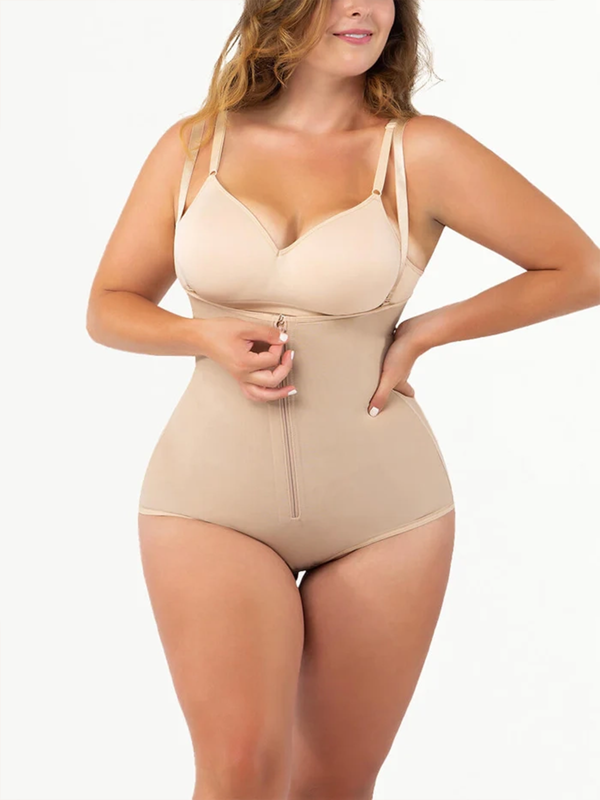 Women's Waist Trainer Slimming Shapewear Postpartum Recovery Fajas With Zipper Corset Effect Butt-Lifting Body Shaper