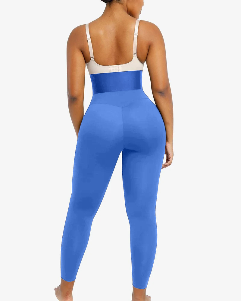 Black Waist Trainer 2-In-1 Leggings With Zipping Hourglass Figure