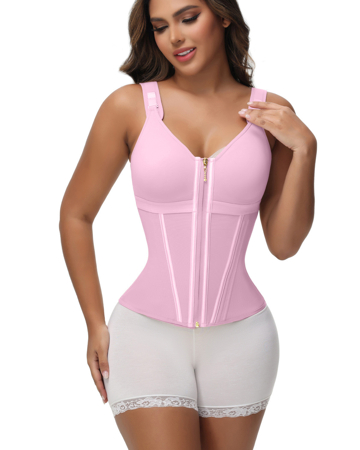 Extreme Latex Corset Waist Vest With Bra