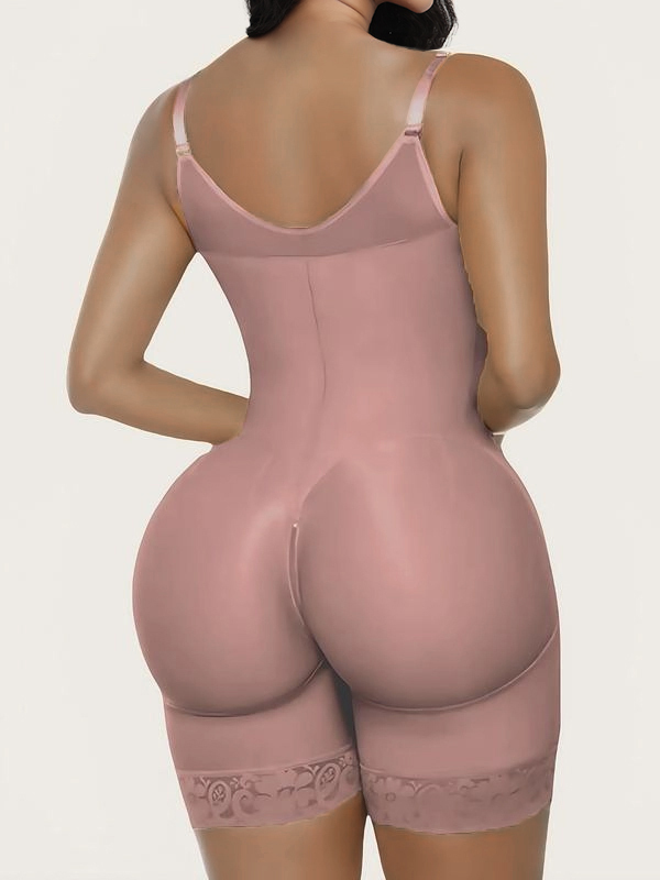 Breathable Leg Fabric Patchwork Bust Shaping Bodysuit