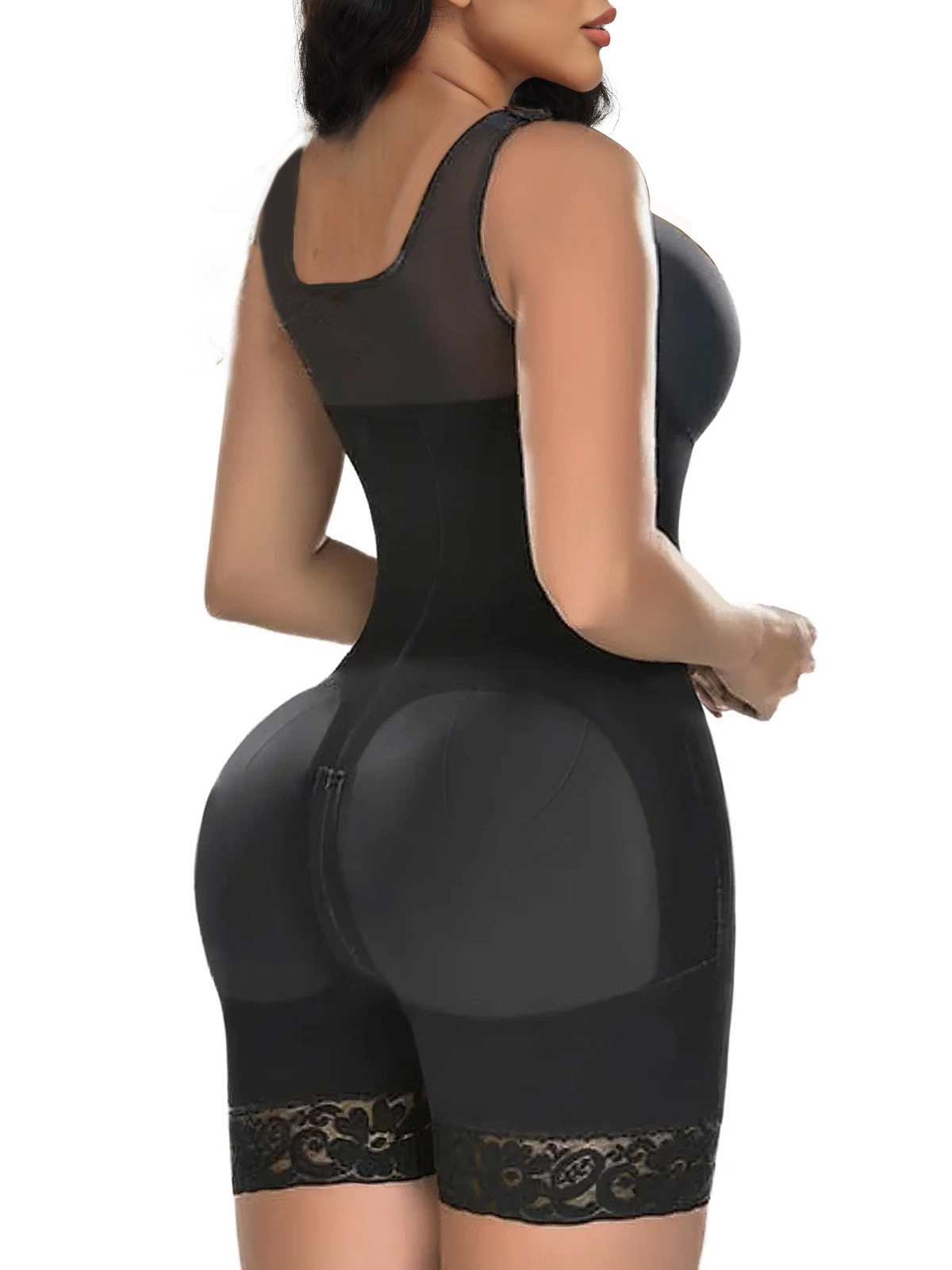 Women's Body Shaper Post-abdominal Control Surgery Full Body Shaper Butt Lifting with Zipper Crotch